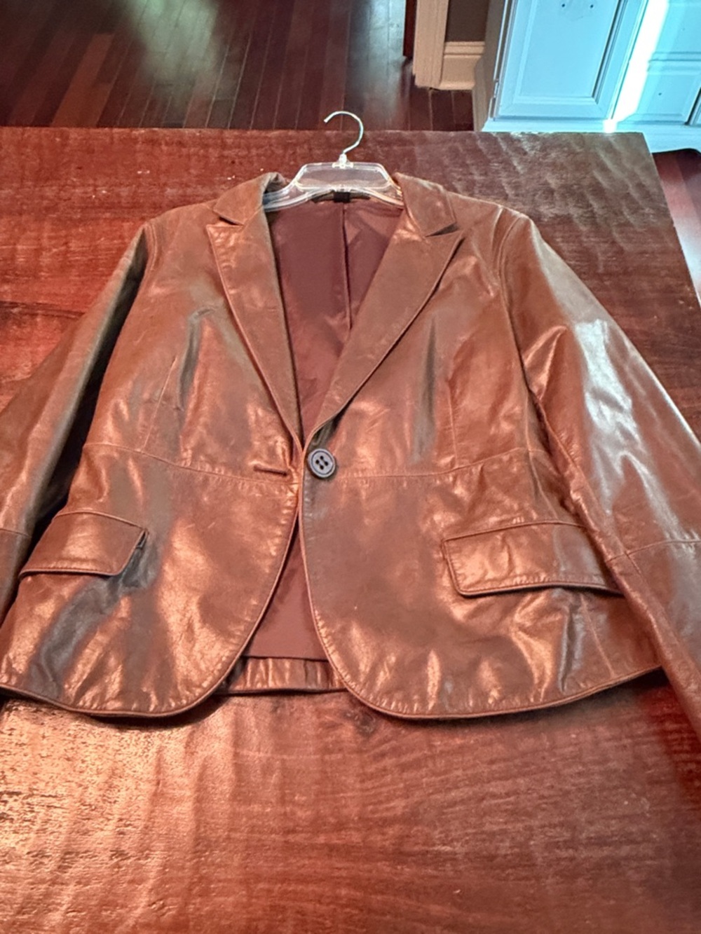 Express Design Studio Brown Leather Jacket - Picture 9 of 9